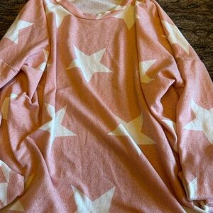 First Love Small Pink Star Long Sleeve Top